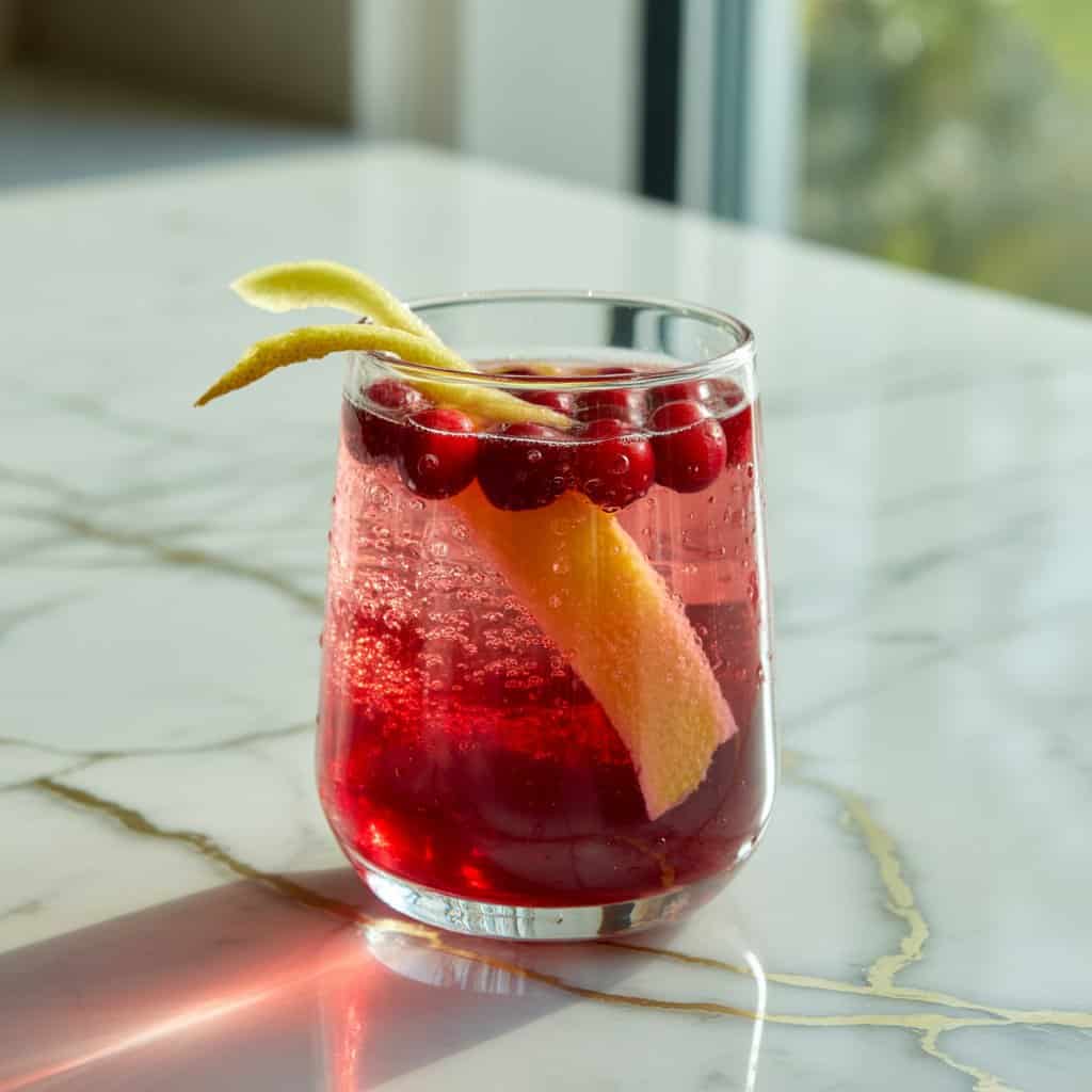 Cranberry Ginger Sparkler Mocktail Recipe
