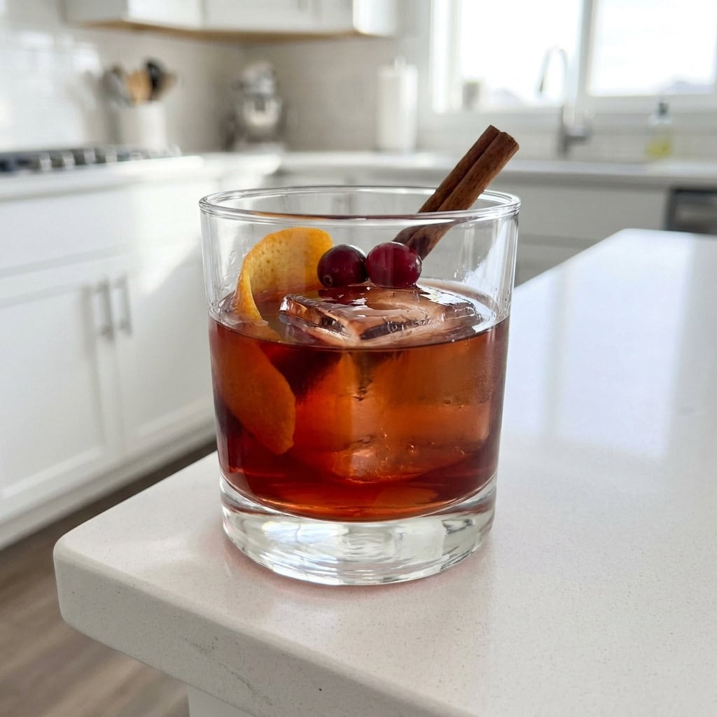 Bourbon Cranberry Old Fashioned Cocktail Recipe