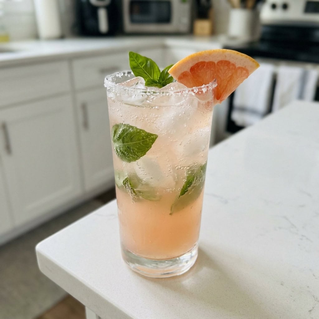 Paloma With Grapefruit And Basil Cocktail Recipe
