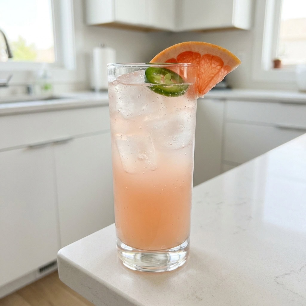 Paloma With Grapefruit And Jalapeno Syrup Cocktail Recipe