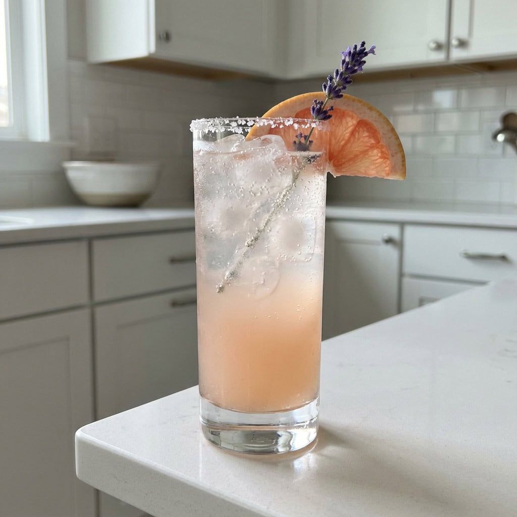 Paloma With Grapefruit And Lavender Syrup Cocktail Recipe