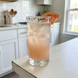 Paloma With Grapefruit And Rosemary Salt Rim Cocktail Recipe