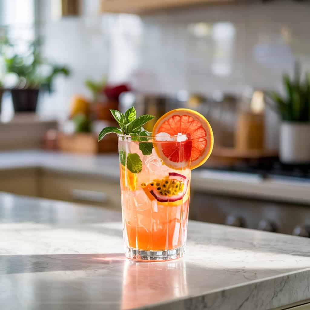 Paloma with grapefruit and passion fruit Cocktail