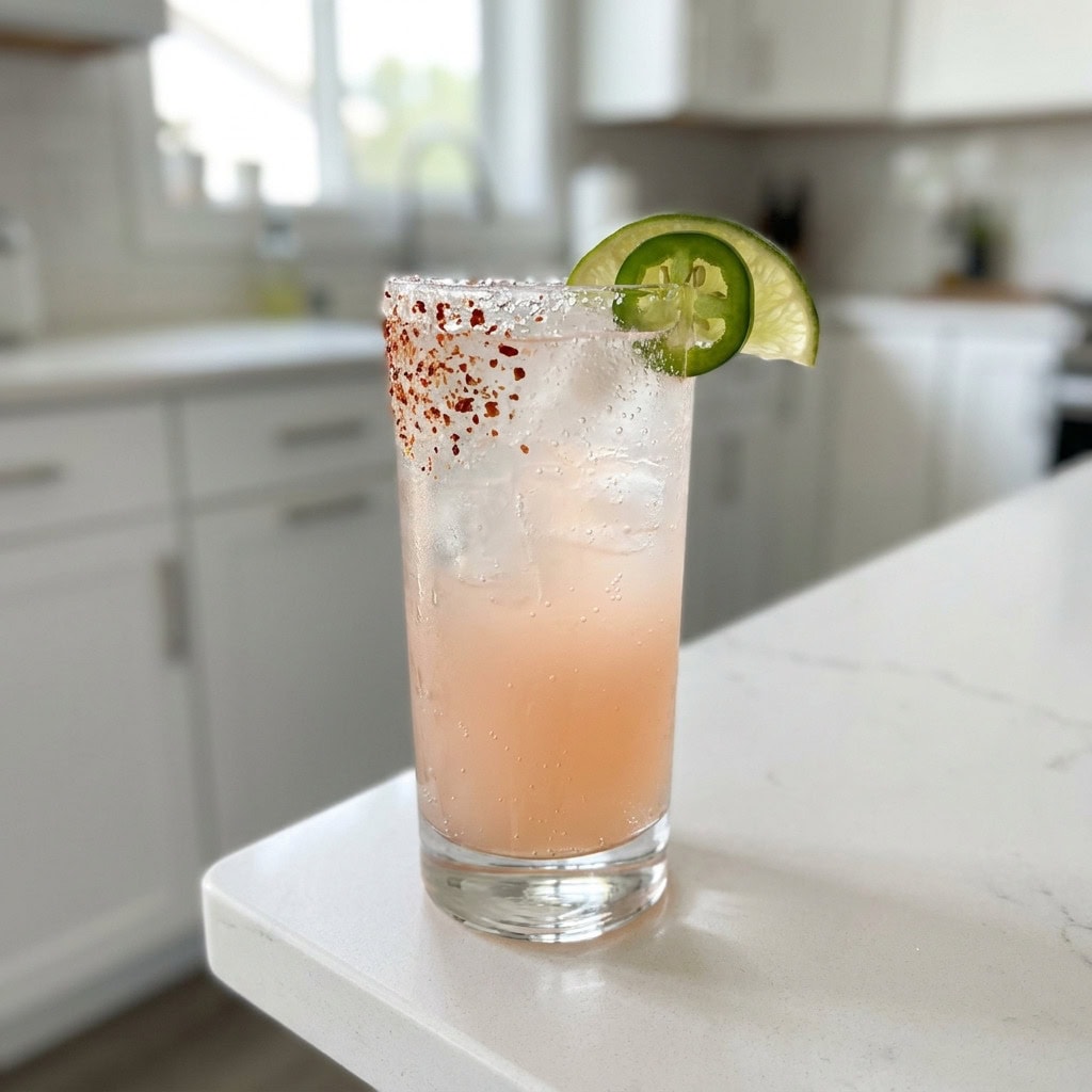 Spicy Paloma With Jalapeño Slices Cocktail Recipe