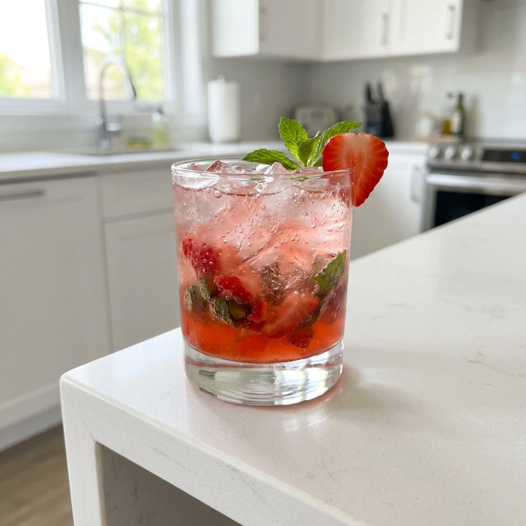Strawberry Gin Fizz Cocktail Recipe