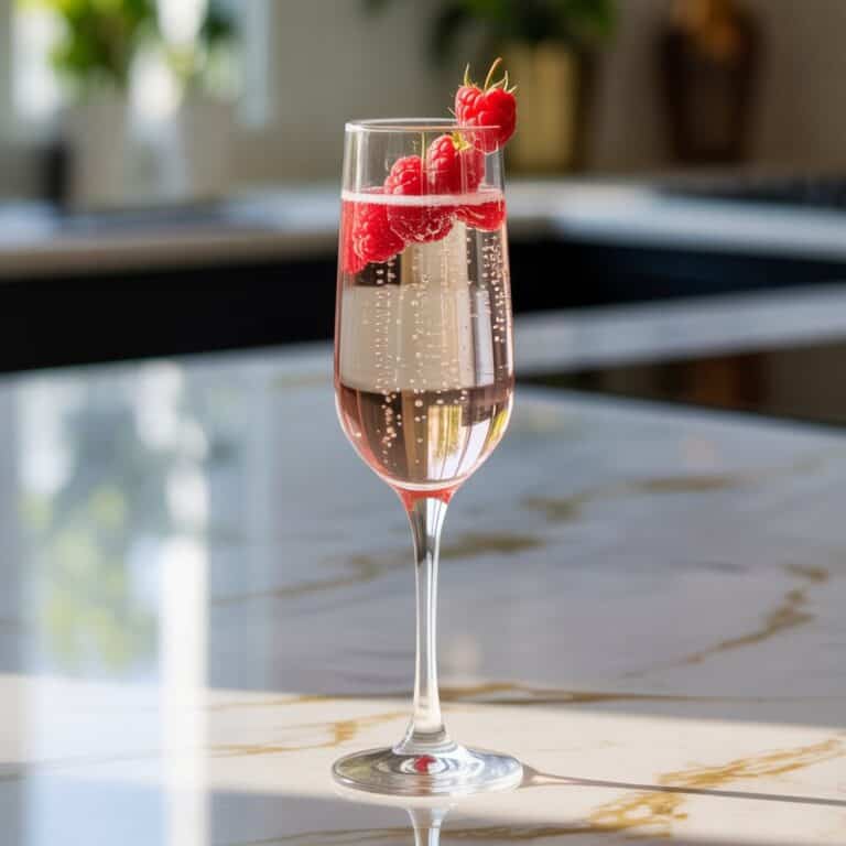 Prosecco With Raspberry Garnish Cocktail Recipe