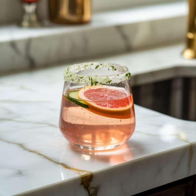 Paloma With Grapefruit And Cucumber Salt Rim Cocktail Recipe