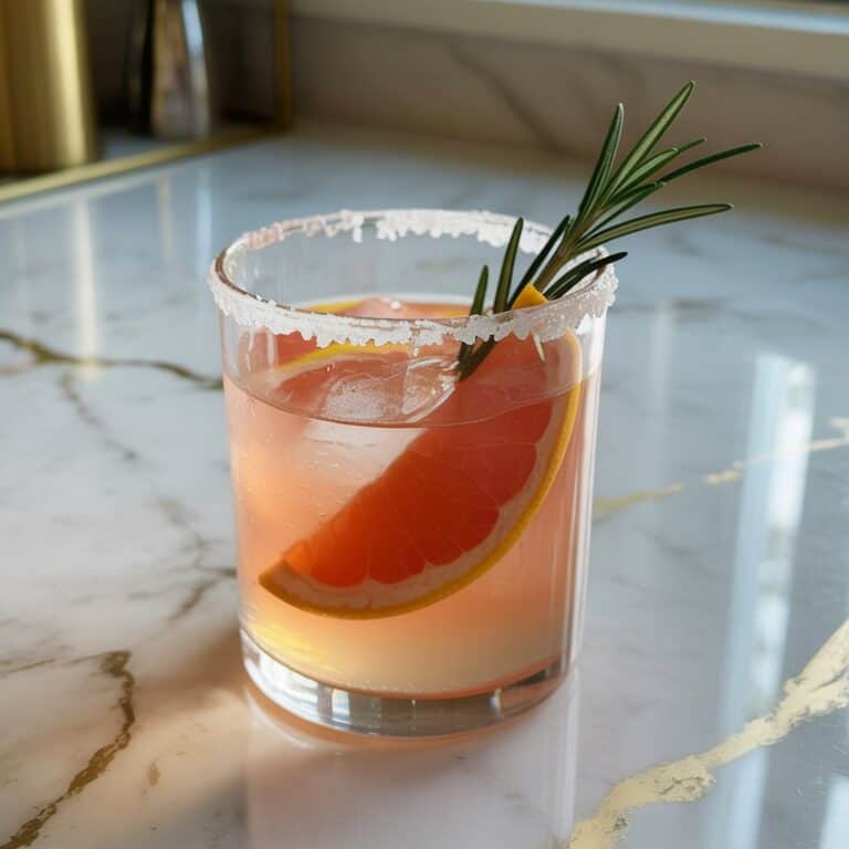 Paloma With Grapefruit And Rosemary Salt Rim Cocktail Recipe