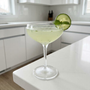 Cucumber Basil Lime Gimlet Cocktail Recipe