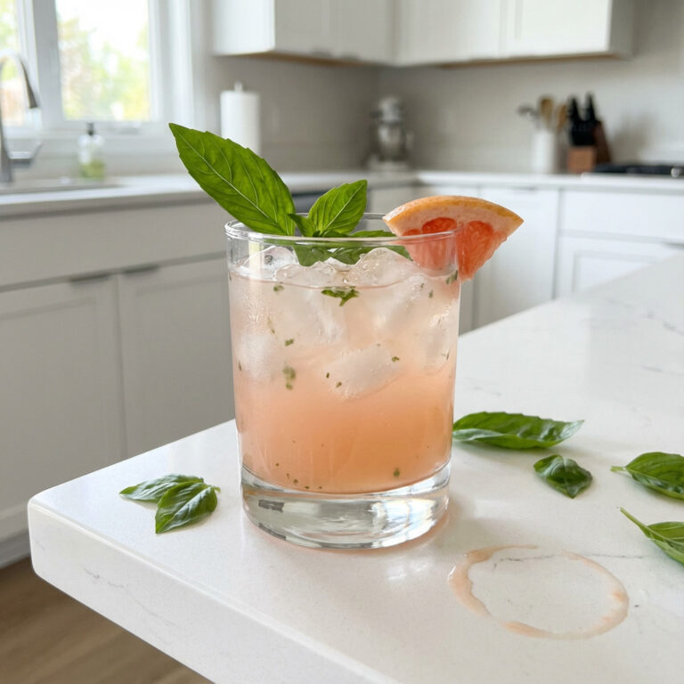 Grapefruit Basil Greyhound Cocktail Recipe