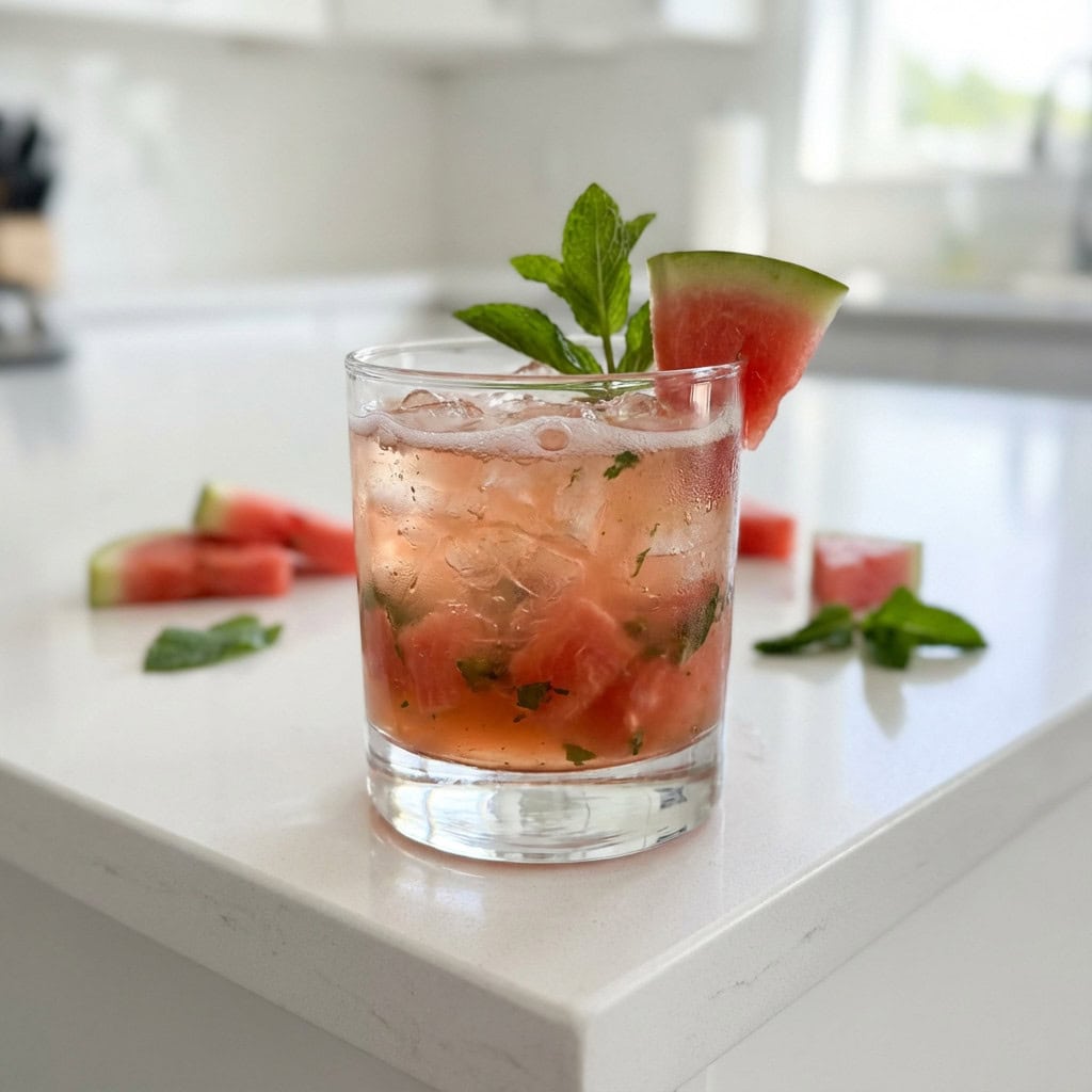 Watermelon Bourbon Smash Cocktail Recipe