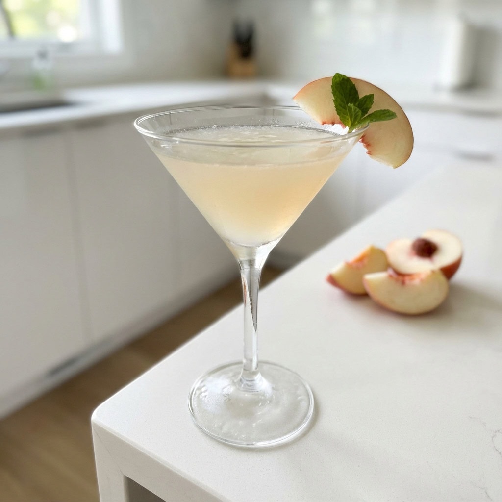 White Peach Martini Cocktail Recipe