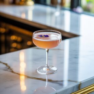Peach Violet Empress Gin Sour Cocktail Recipe