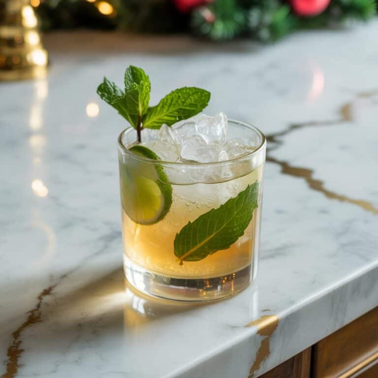 White Christmas Bourbon Smash Cocktail Recipe