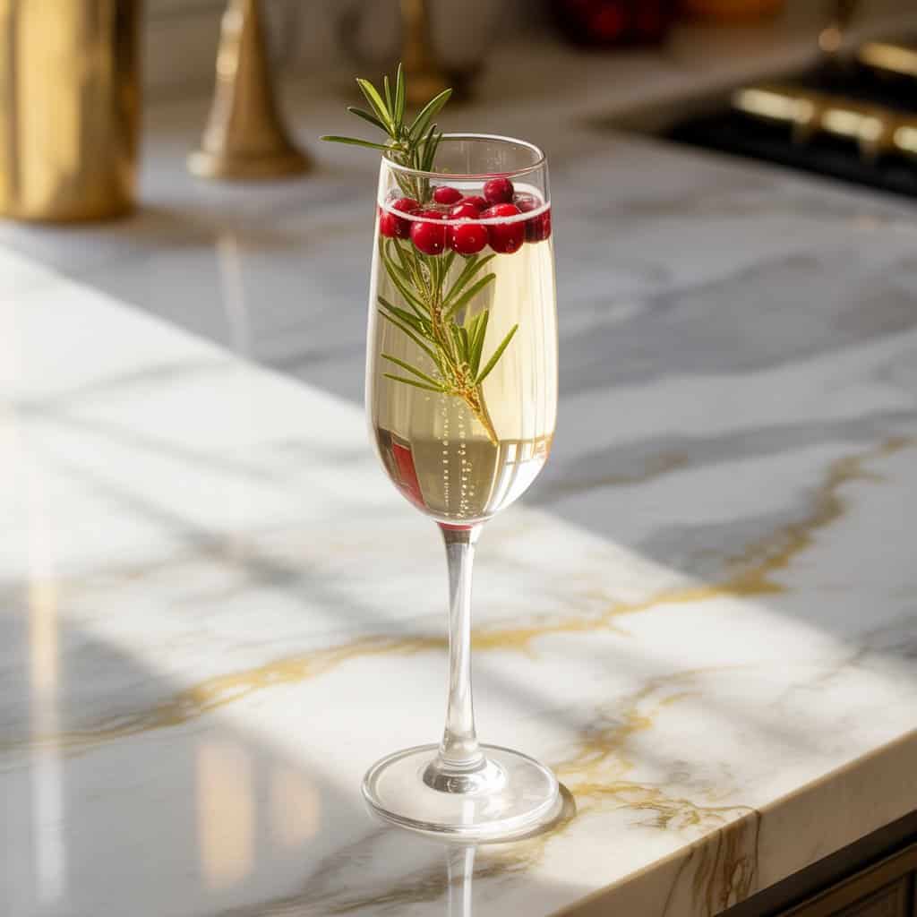 White Cranberry Christmas Mimosa Cocktail Recipe