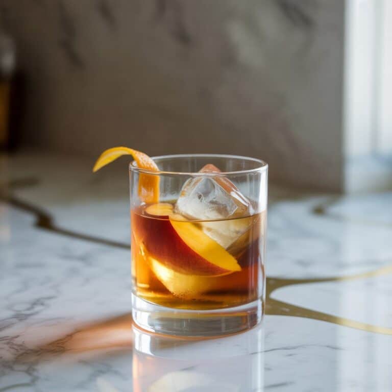 Bourbon Peach Old Fashioned Cocktail Recipe